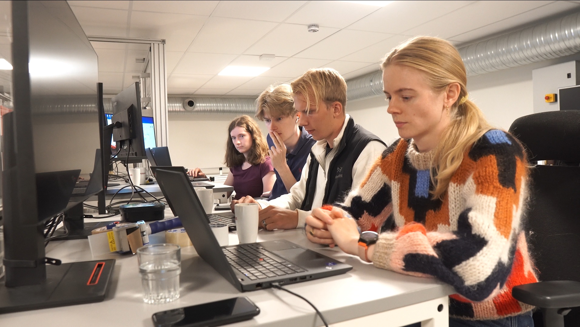 Students working on computers